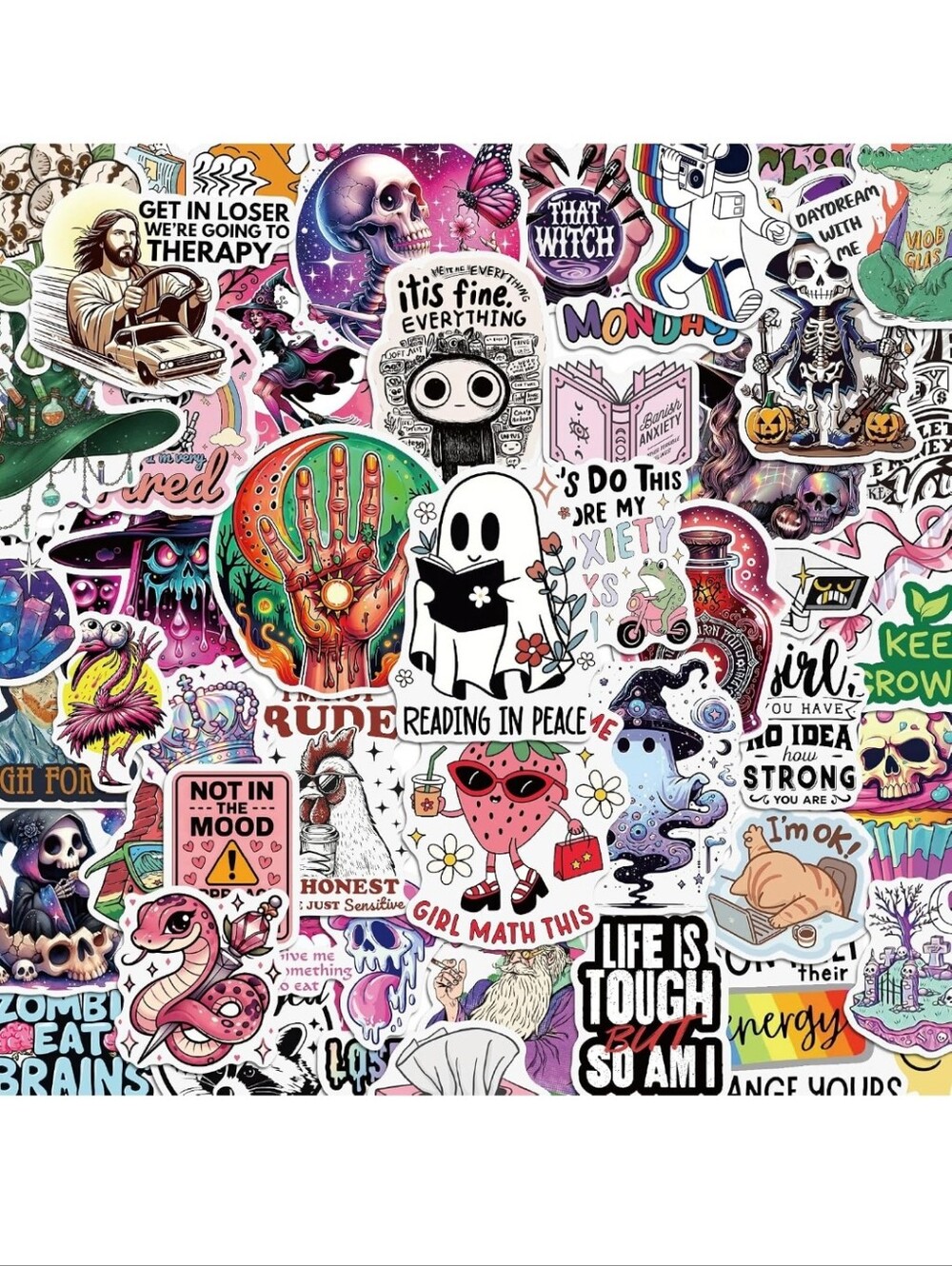 Assorted Multicolor Sticker Sheet - Home Art Decorative Decals